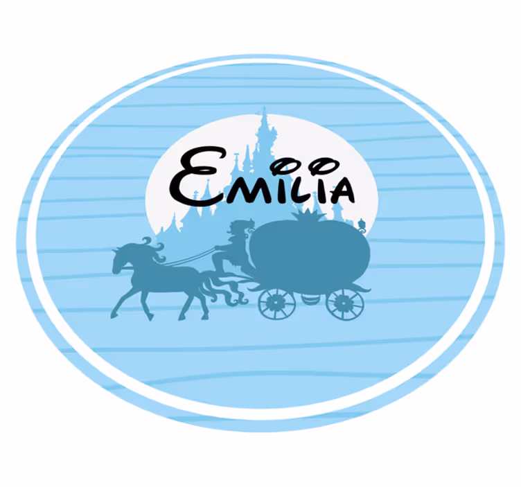 Tappeto vinile con nome tema della carrozza da ballo - TenStickers