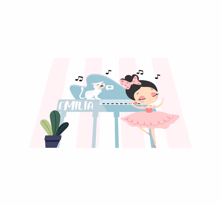 Tappeto vinile con nome scena di danza del balletto - TenStickers