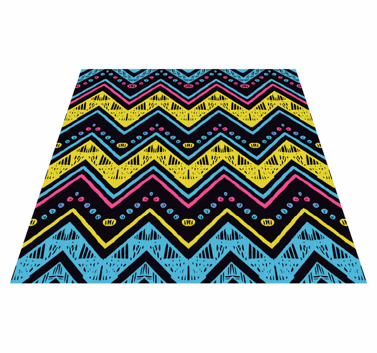 Tappeto vinile geometrico motivo a chevron vibrante - TenStickers