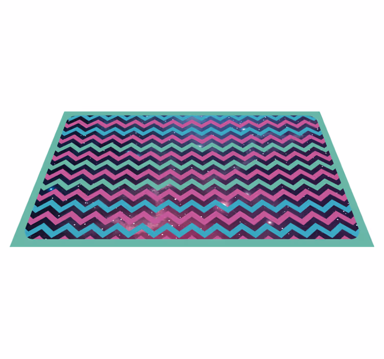Tappeto vinile geometrico motivo zigzag - TenStickers