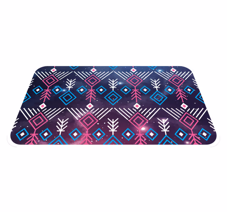 Tappeto vinile nordico etnici viola e blu - TenStickers