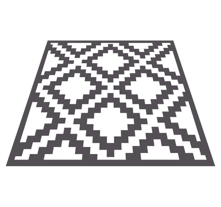 Tappeto vinile geometrico motivo a rombi neri - TenStickers