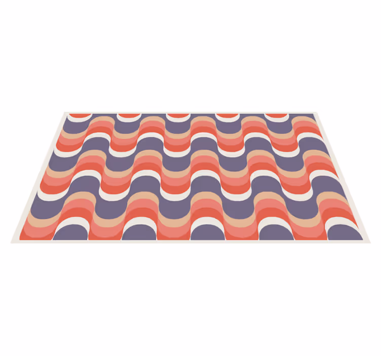 Tappeto vinile geometrico palette di colori ondulati - TenStickers