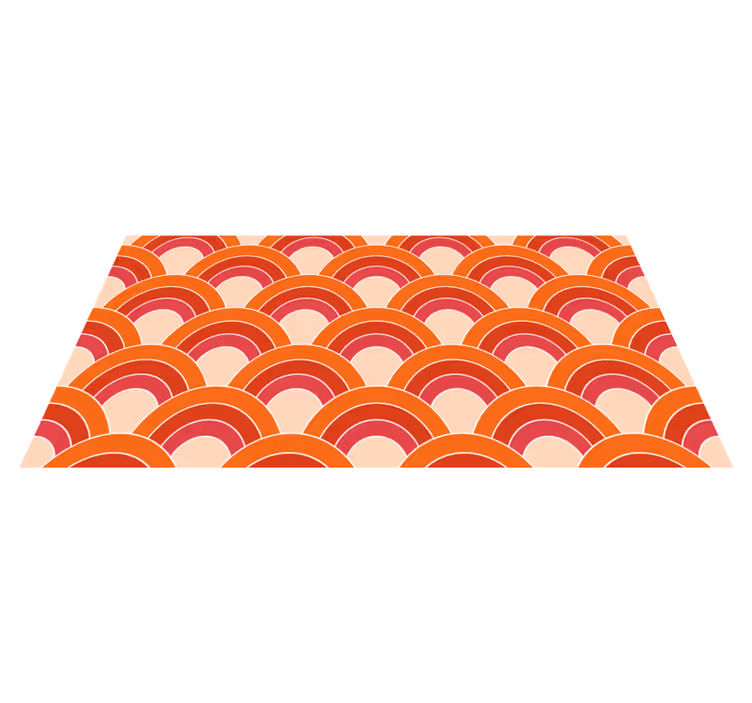 Tappeto vinile geometrico motivi ad arco colorati - TenStickers