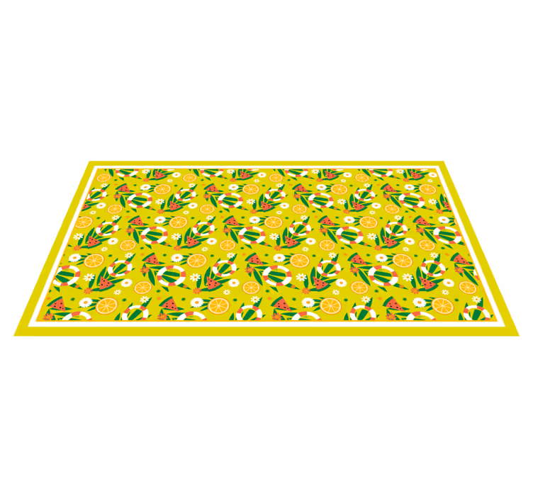 Tappeto vinile mosaico motivi di agrumi luminosi - TenStickers