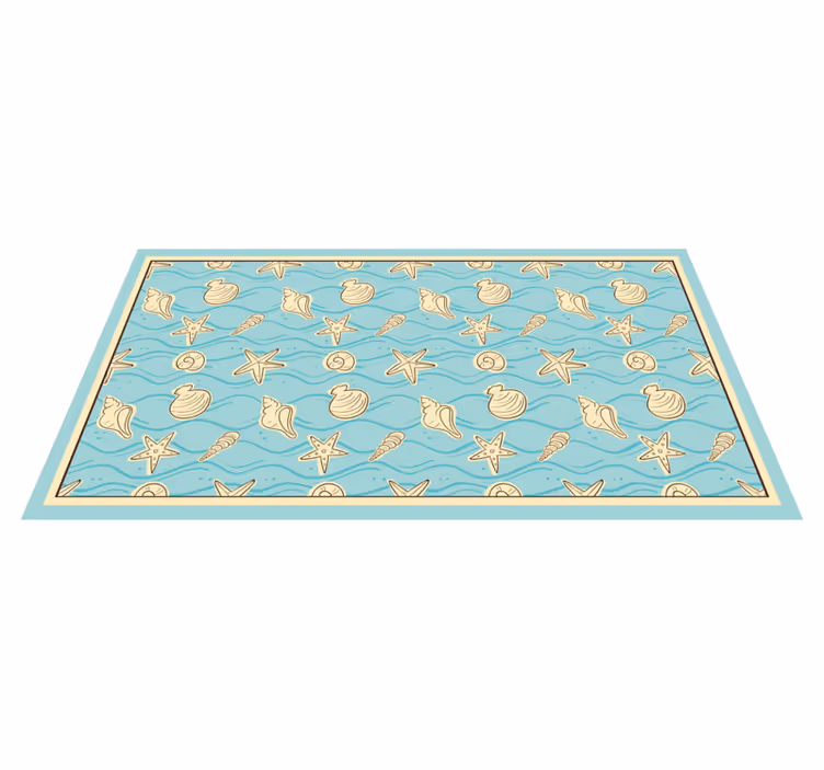 Tappeto vinile bagno ispirazione conchiglia - TenStickers