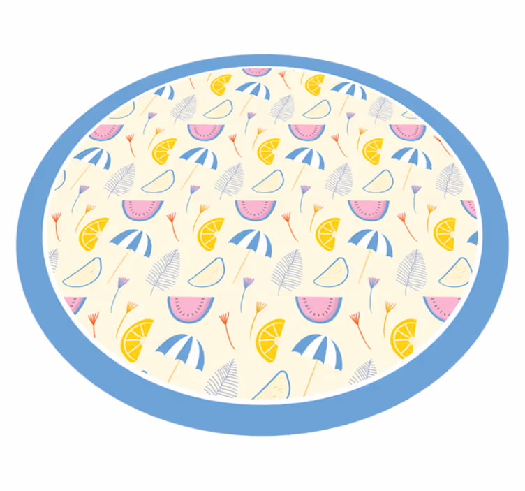 Tappeto vinile fiori elementi estivi colorati - TenStickers