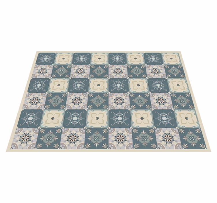 Tappeto vinile mosaico composizione floreale a mosaico - TenStickers