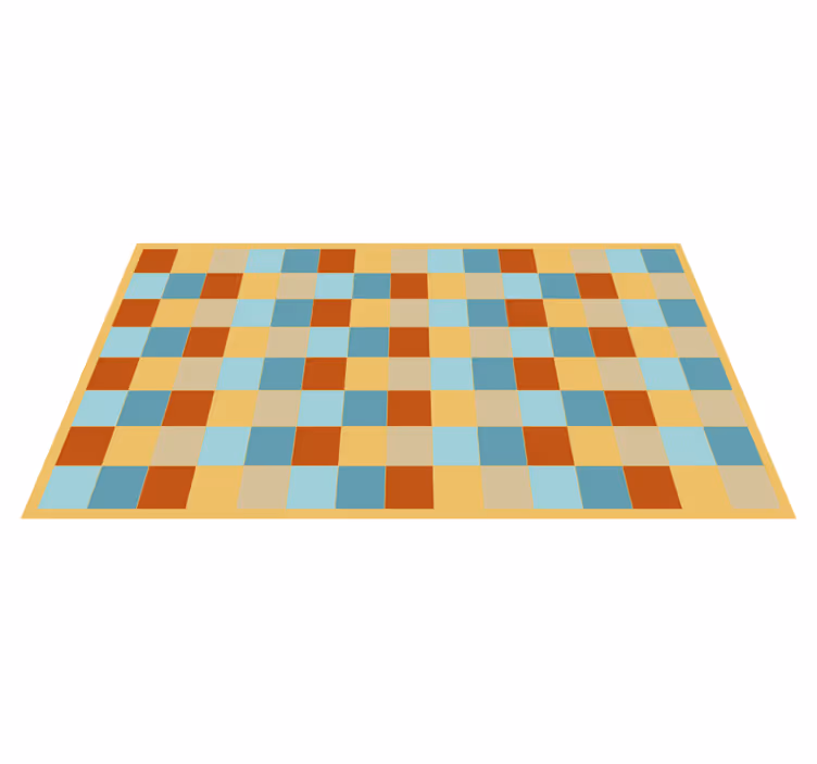 Tappeto vinile geometrico stile scacchiera - TenStickers