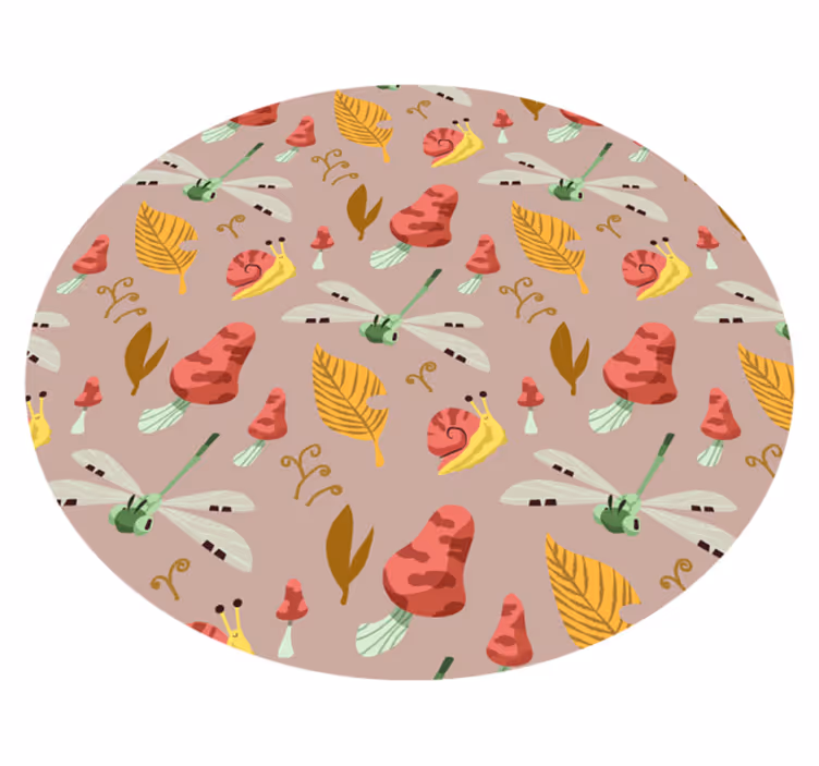 Tappeto vinile natura elementi della foresta beige - TenStickers