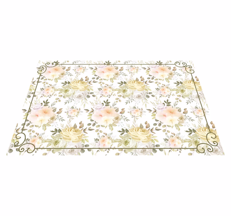 Tappeto vinile fiori grazia botanica - TenStickers