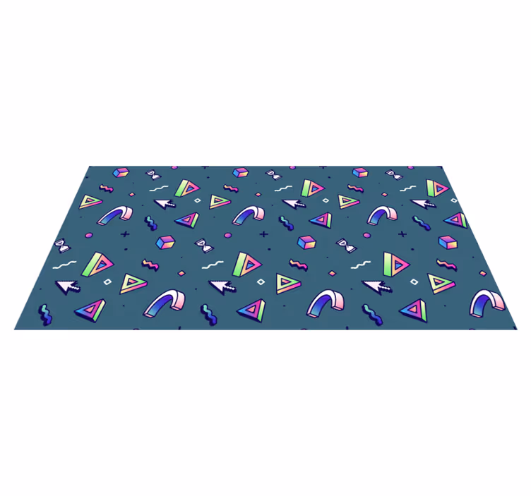 Tappeto vinile motivi schizzi di colore geometrici - TenStickers