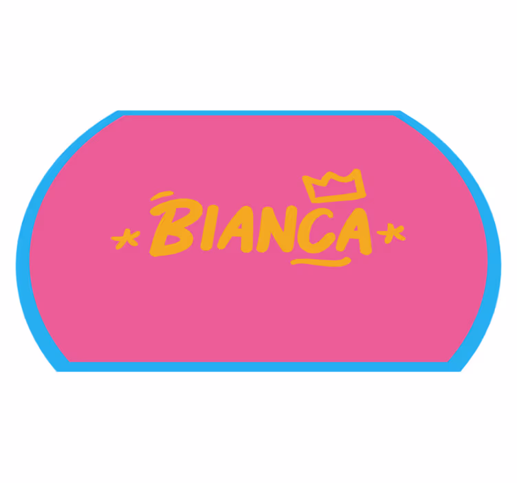 Tappeto vinile con nome bordato blu - TenStickers