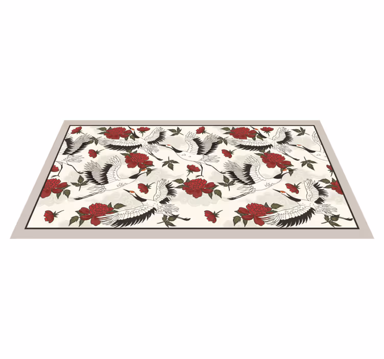Tappeto vinile natura elegante motivo a gru - TenStickers