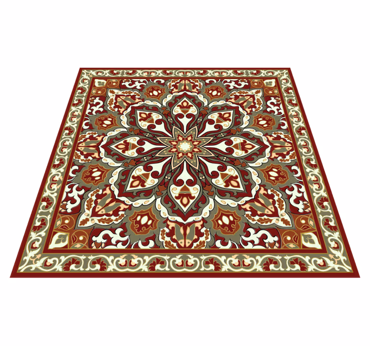 Tappeto vinile mosaico motivo floreale dettagliato - TenStickers