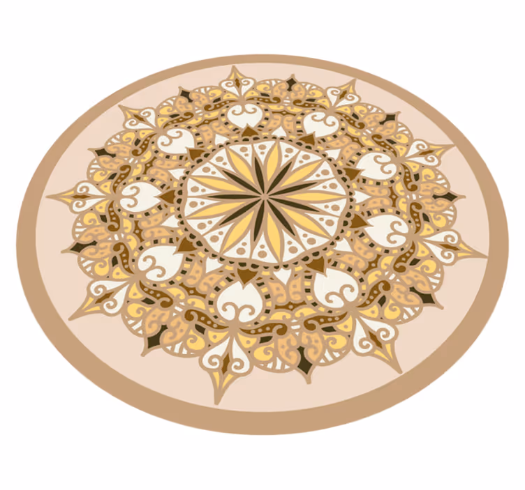 Tappeto vinile mandala mandala dorato elegante - TenStickers
