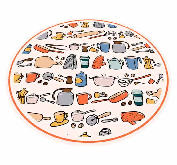 Tappeto pvc cucina collezione utensili da cucina - TenStickers
