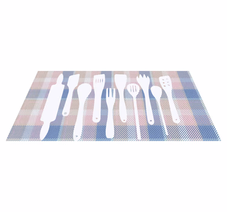 Tappeto pvc cucina sagome utensili da cucina - TenStickers