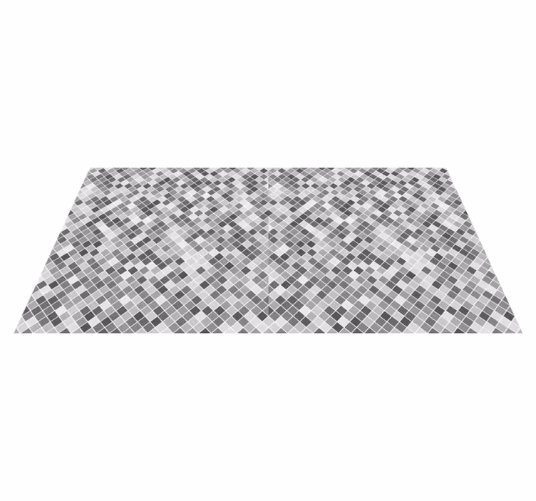 Tappeto vinile bagno mosaico grigio - TenStickers