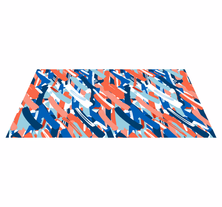 Tappeto vinile moderno pennellate colorate - TenStickers