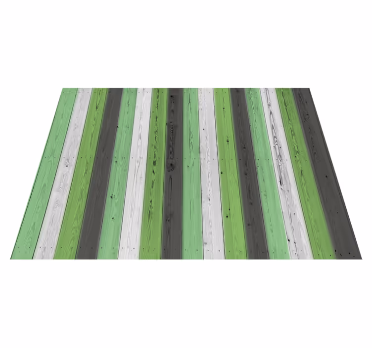 Tappeto vinile effetto legno pannelli a strisce verdi - TenStickers