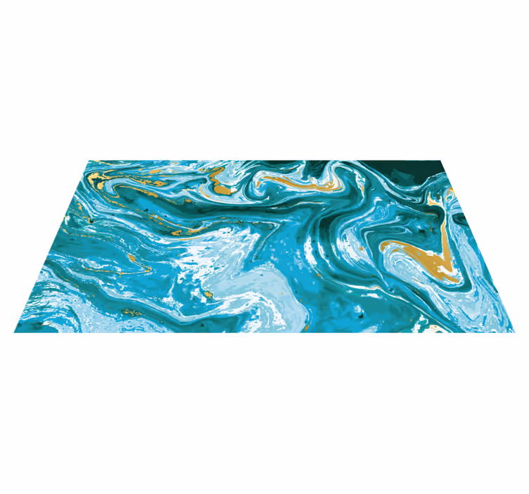 Tappeto vinile effetto marmo eleganza acquatica vorticosa - TenStickers