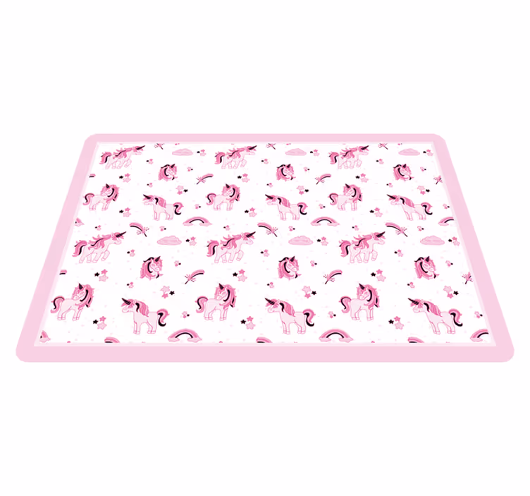 Tappeto vinile per bambini regno fantasy dell'unicorno - TenStickers