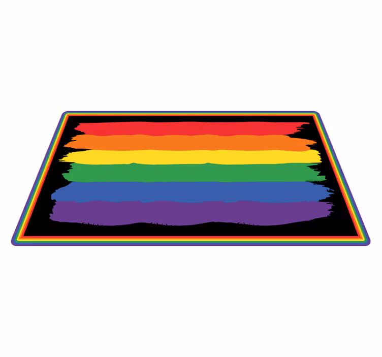 Tappeto vinile strisce strisce arcobaleno vivaci - TenStickers