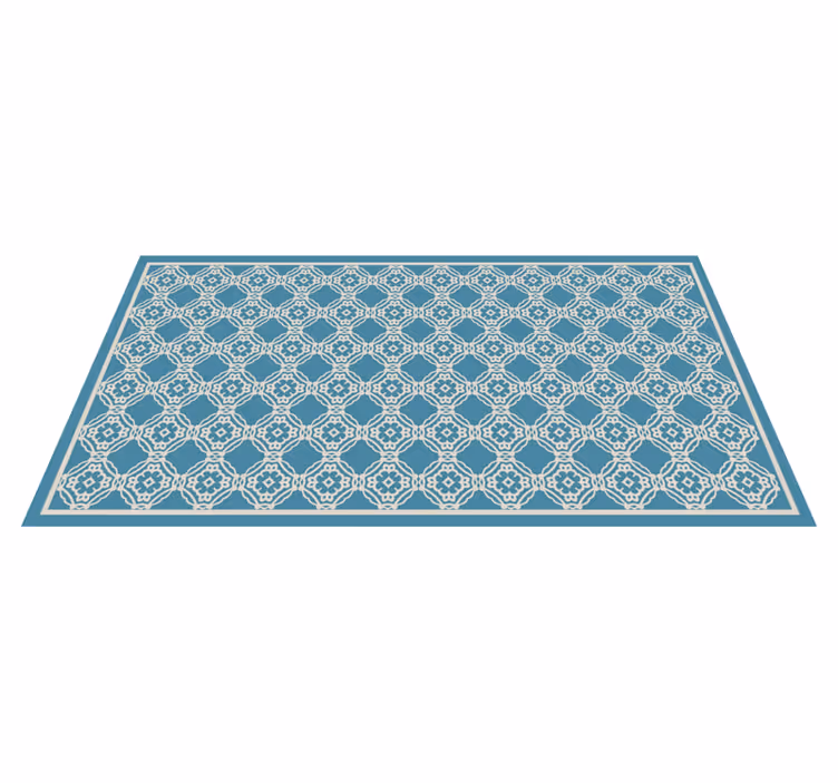 Tappeto vinile mosaico elegante composizione blu - TenStickers