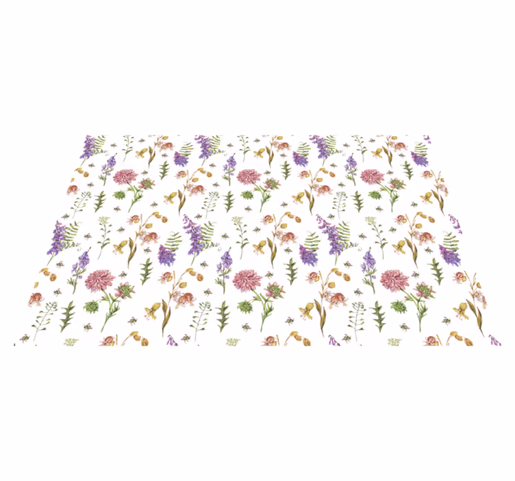 Tappeto vinile fiori composizione di fiori vivaci - TenStickers