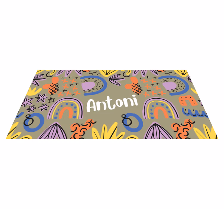 Tappeto vinile per bambini motivi arcobaleno colorati - TenStickers