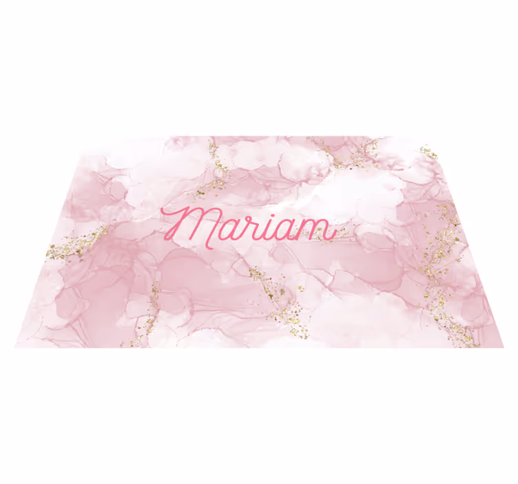 Tappeto vinile effetto marmo nome rosa elegante - TenStickers