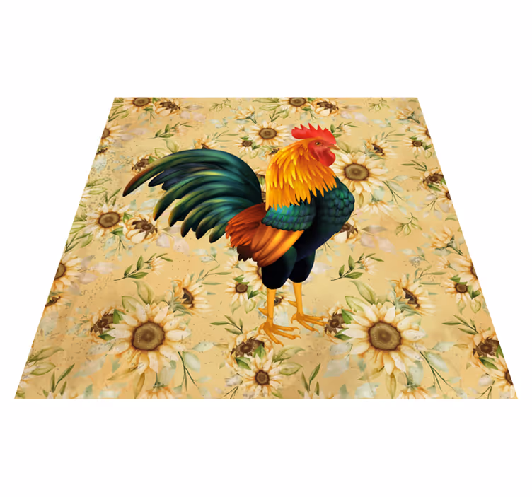 Tappeto vinile fiori porud gallo - TenStickers