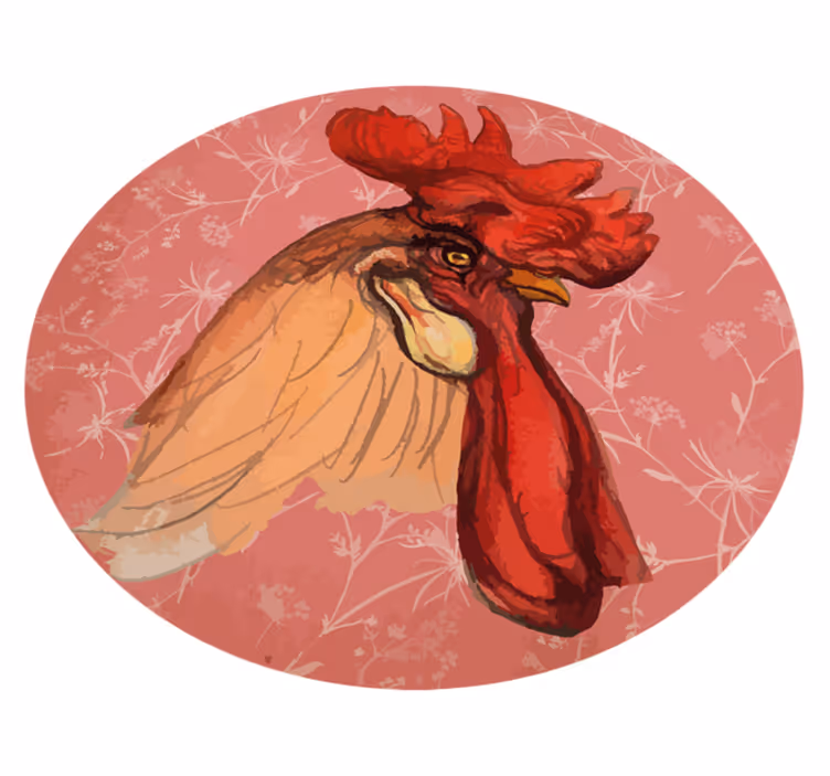 Tappeto vinile animali opera d'arte del gallo - TenStickers