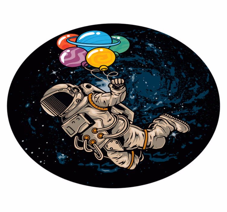 Tappeto vinile per bambini astronauta con palloncini - TenStickers