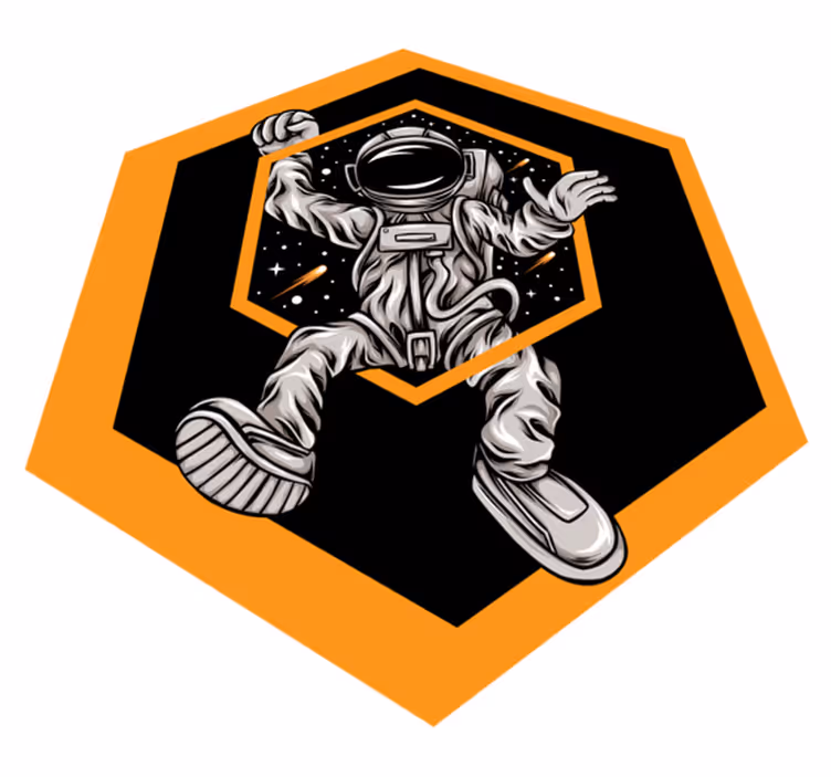 Tappetto vinile stelle avventura dell'astronauta cosmico - TenStickers