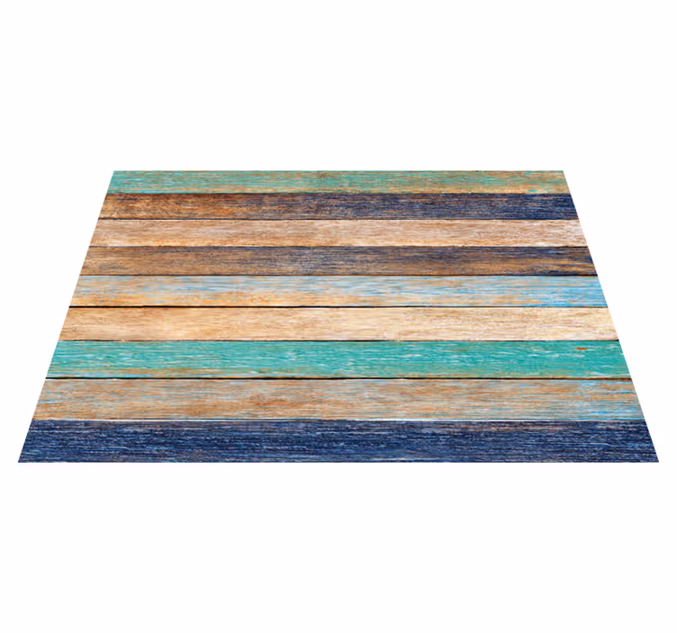 Tappeto vinile effetto legno tavole multicolore - TenStickers