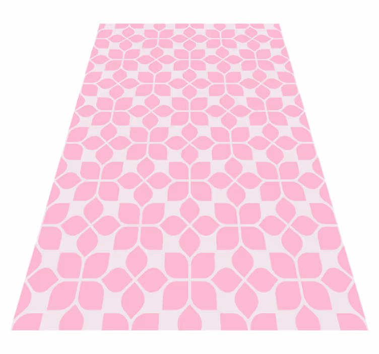Tappeto vinile mosaico piastrella floreale rosa - TenStickers