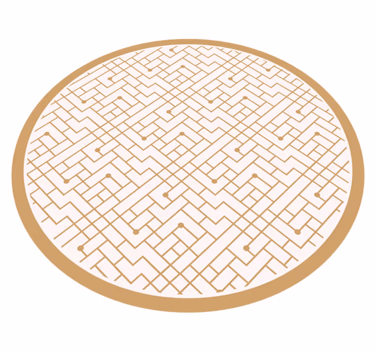 Tappeto vinile geometrico elegante elemento dorato - TenStickers