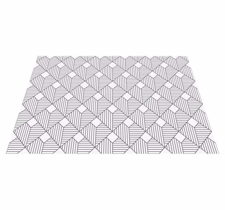 Tappeto vinile geometrico stile a fantasia grigia - TenStickers