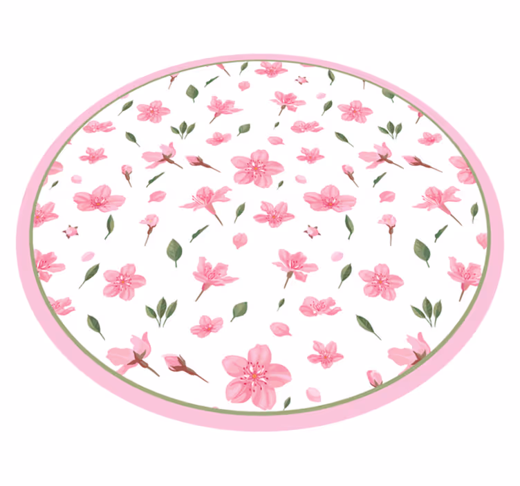 Tappeto vinile fiori fiore rosa in fiore - TenStickers