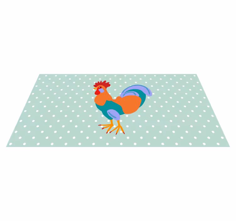 Tappeto vinile animali opere d'arte gallo vibrante - TenStickers