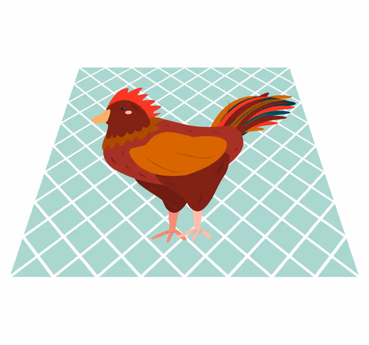 Tappeto pvc cucina illustrazione colorata del gallo - TenStickers