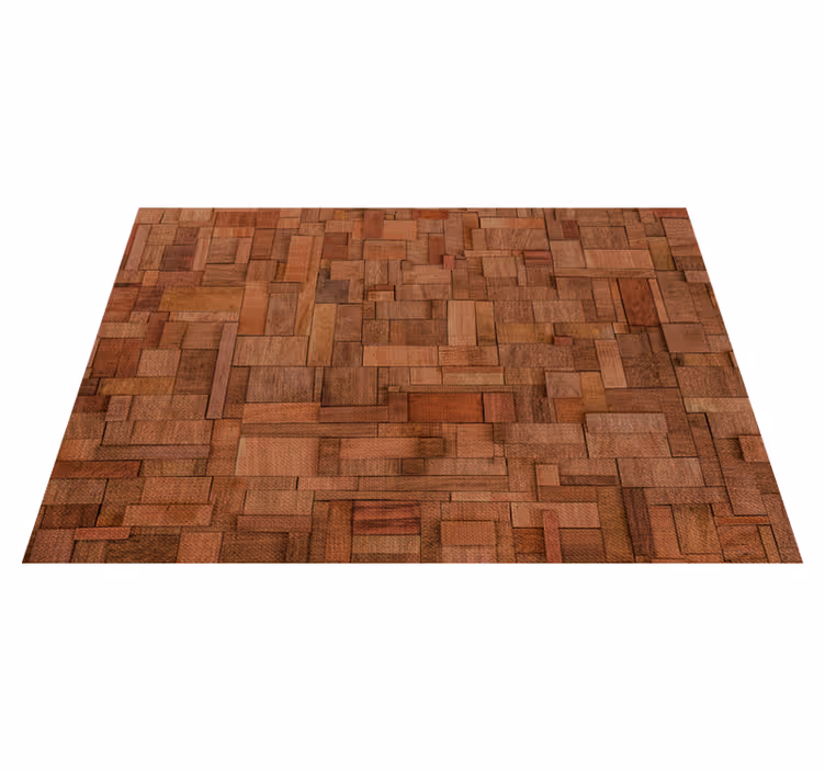 Tappeto vinile effetto legno modello a blocchi caldi - TenStickers