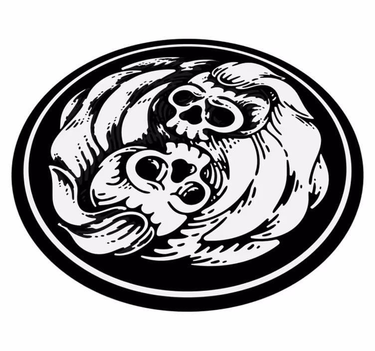 Tappeto vinile Halloween onde del cranio - TenStickers
