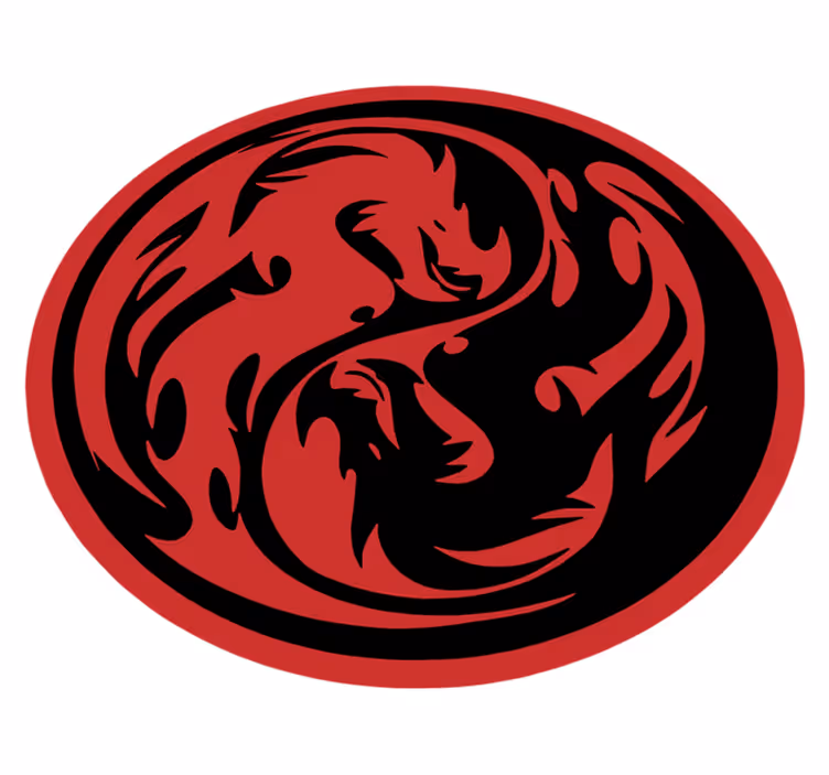 Tappeto vinile animali vortici di drago - TenStickers