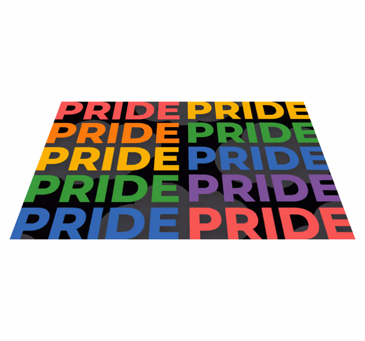 Tappeto vinile frase dichiarazione di orgoglio colorata - TenStickers