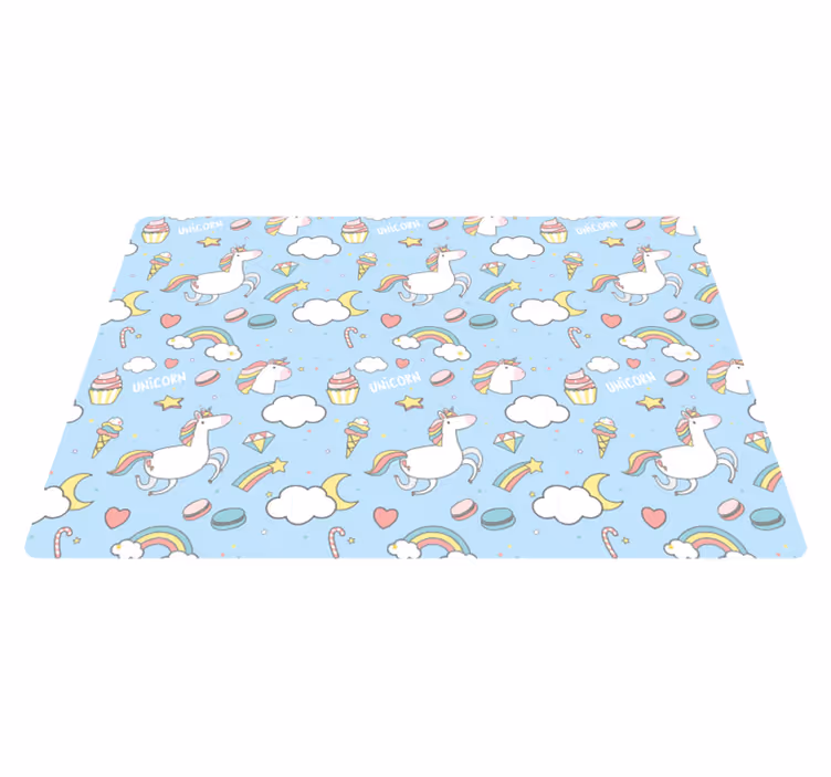 Tappeto in vinile con unicorni e arcobaleni - TenStickers