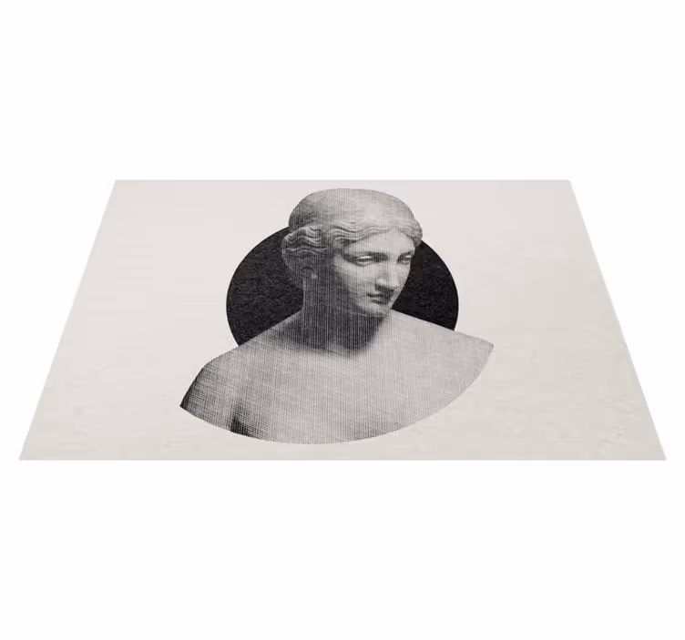 Tappeto vinile minimalista profilo di scultura classica - TenStickers