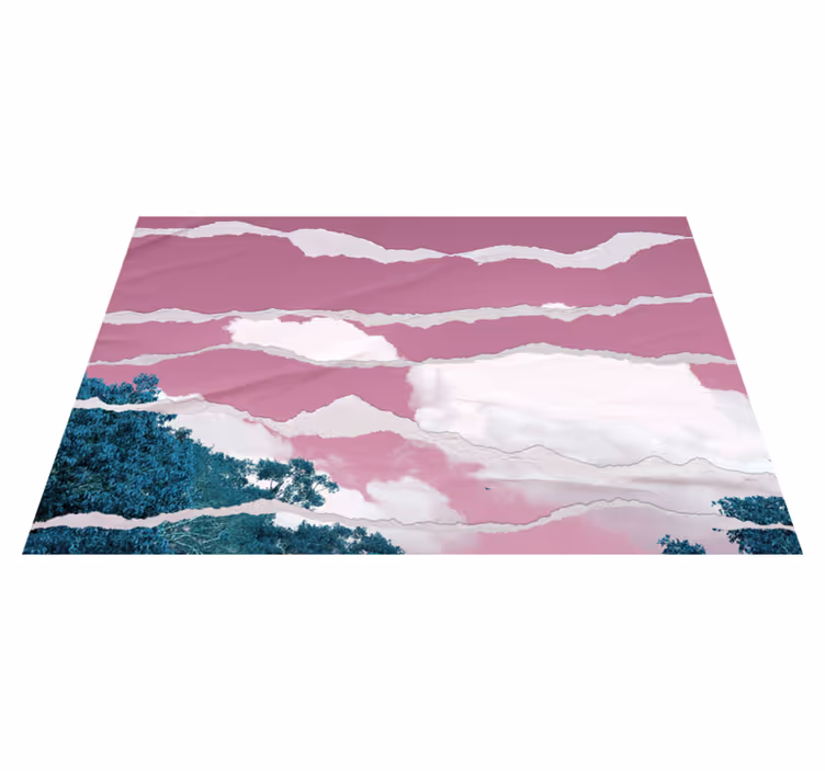Tappeto vinile natura cielo rosa strappato - TenStickers